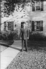 Carl Arvin in front of Pleasant Drive