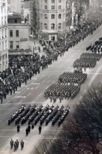 First Captain C. Robert Arvin and his Brigade Staff lead the Inauguration Parade for President Lyndon Johnson on January 20, 1965. Arvin leads Inauguration Parade 1965 5