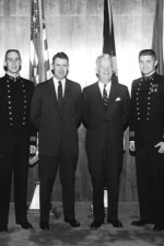 First Captain Arvin, with Brigade Commanders of USNA and the Marine Corps join Cyrus Vance and the Honorable Stephen Ailes, Secretary of the Army at a Library Dedication at USMA in 1965 Bob Arvin and Brigade Commanders at Library Dedication